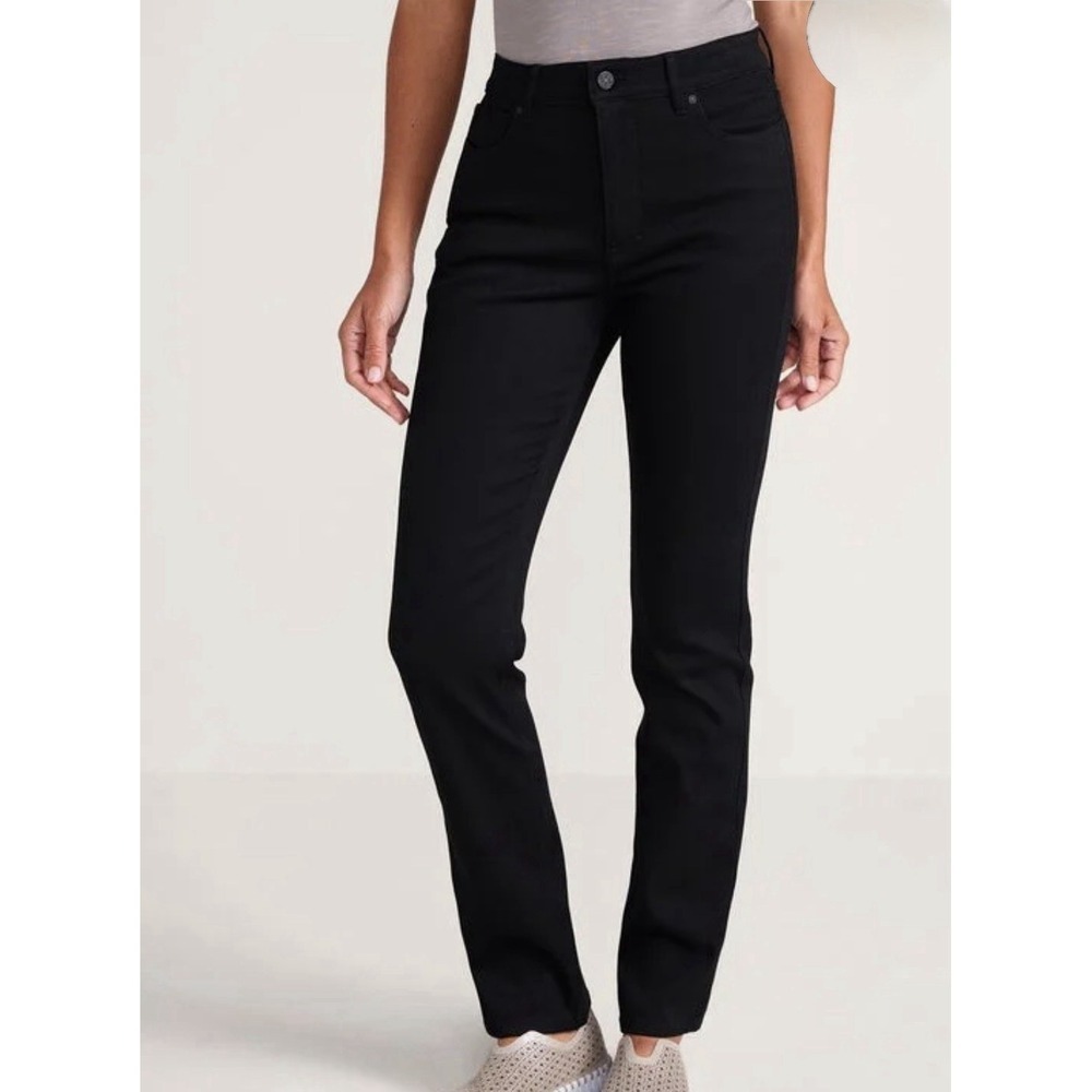 Soft Surroundings Ultimate Jeans Womens Plus 1X Black Straight Leg Stretchy